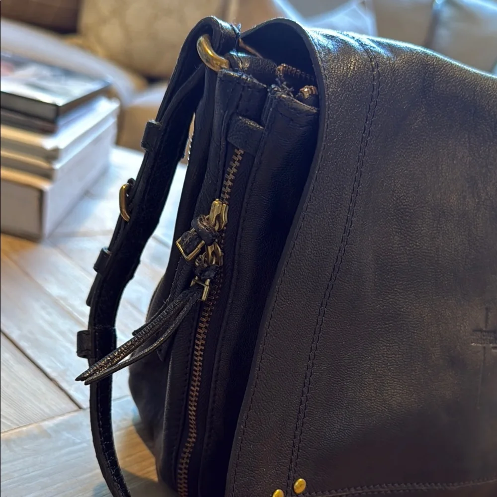 Navy blue Leather Crossbody Bag - Picture 4 of 12